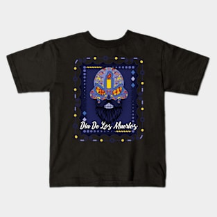 Dia de los Muertos Purple Sugar Skull Kids T-Shirt